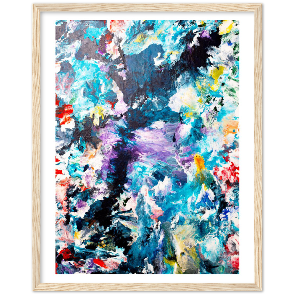 Black River Print Art on Premium Matt Paper with Wooden Frame