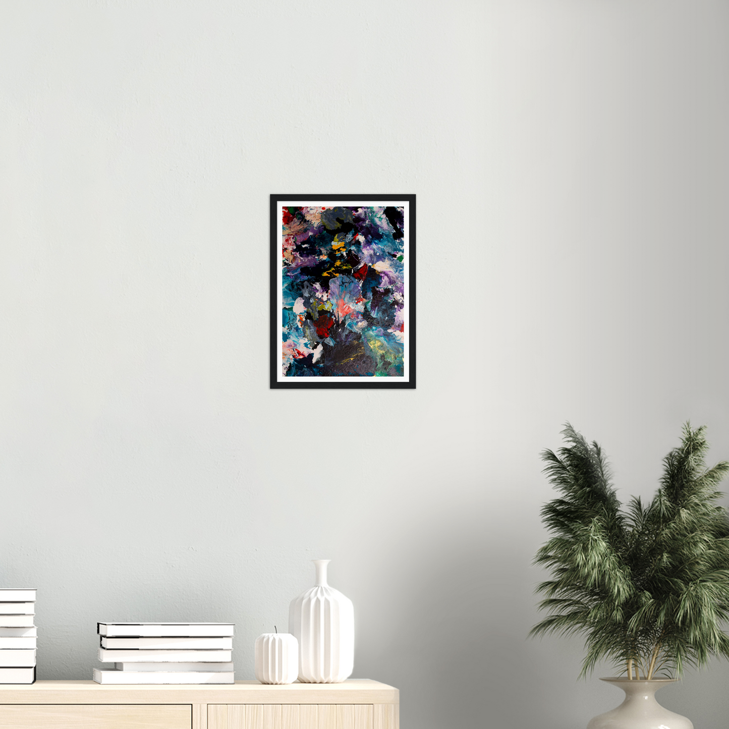 Flowerfield Art Print on Premium Matt Paper with Wooden Frame