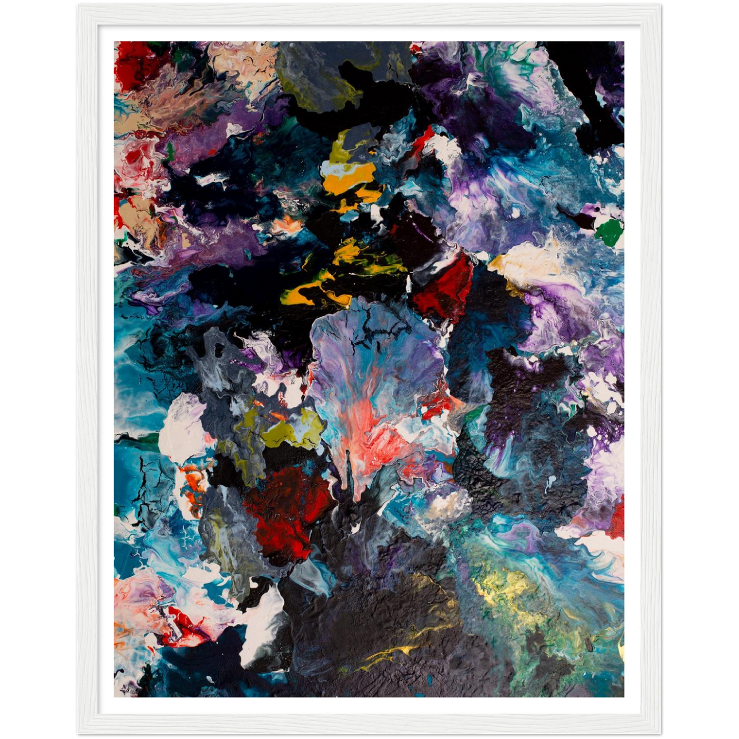 Flowerfield Art Print on Premium Matt Paper with Wooden Frame