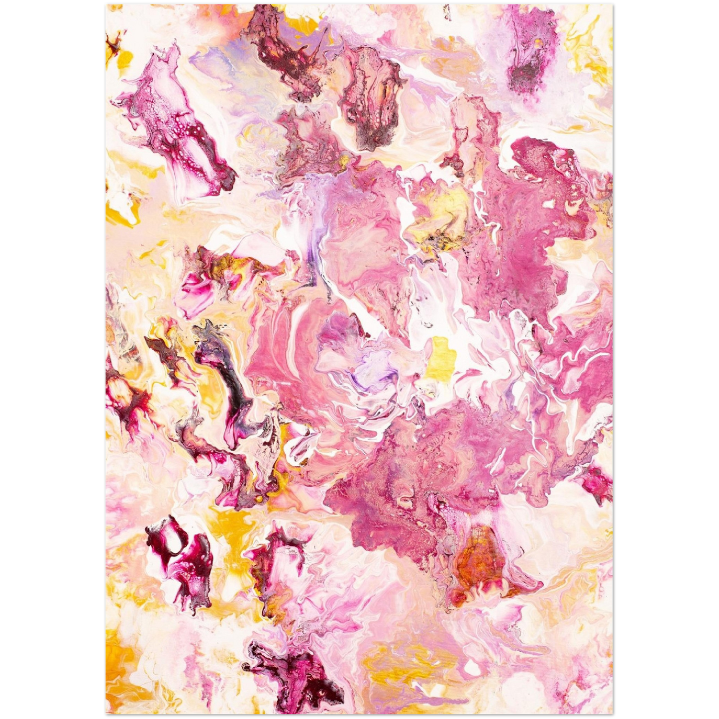 Pink Rose Print Art on Premium Matt Paper (without picture frame)