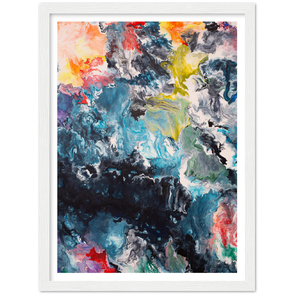 Flow Sheet Print Art on Premium Matt Paper with Wooden Frame