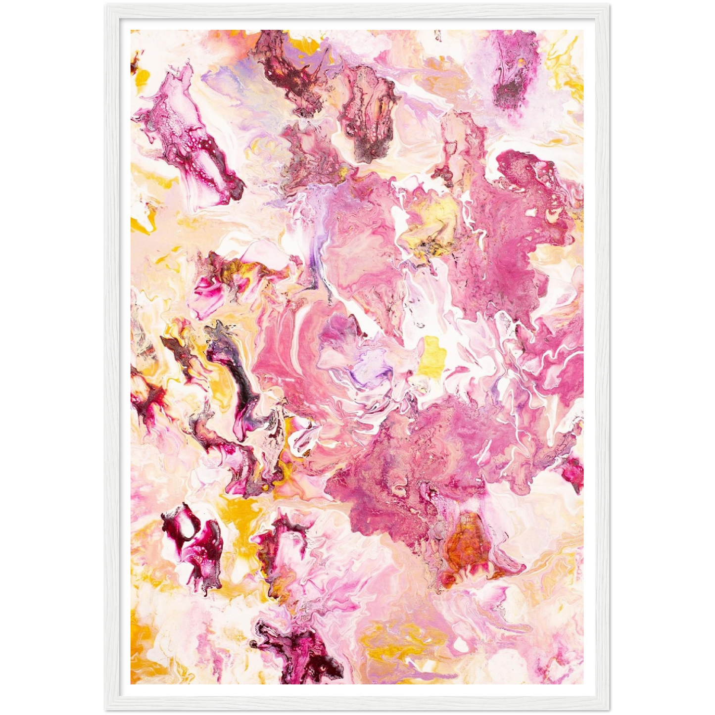 Pink Rose Print on Premium Matt Paper with Wooden Frame