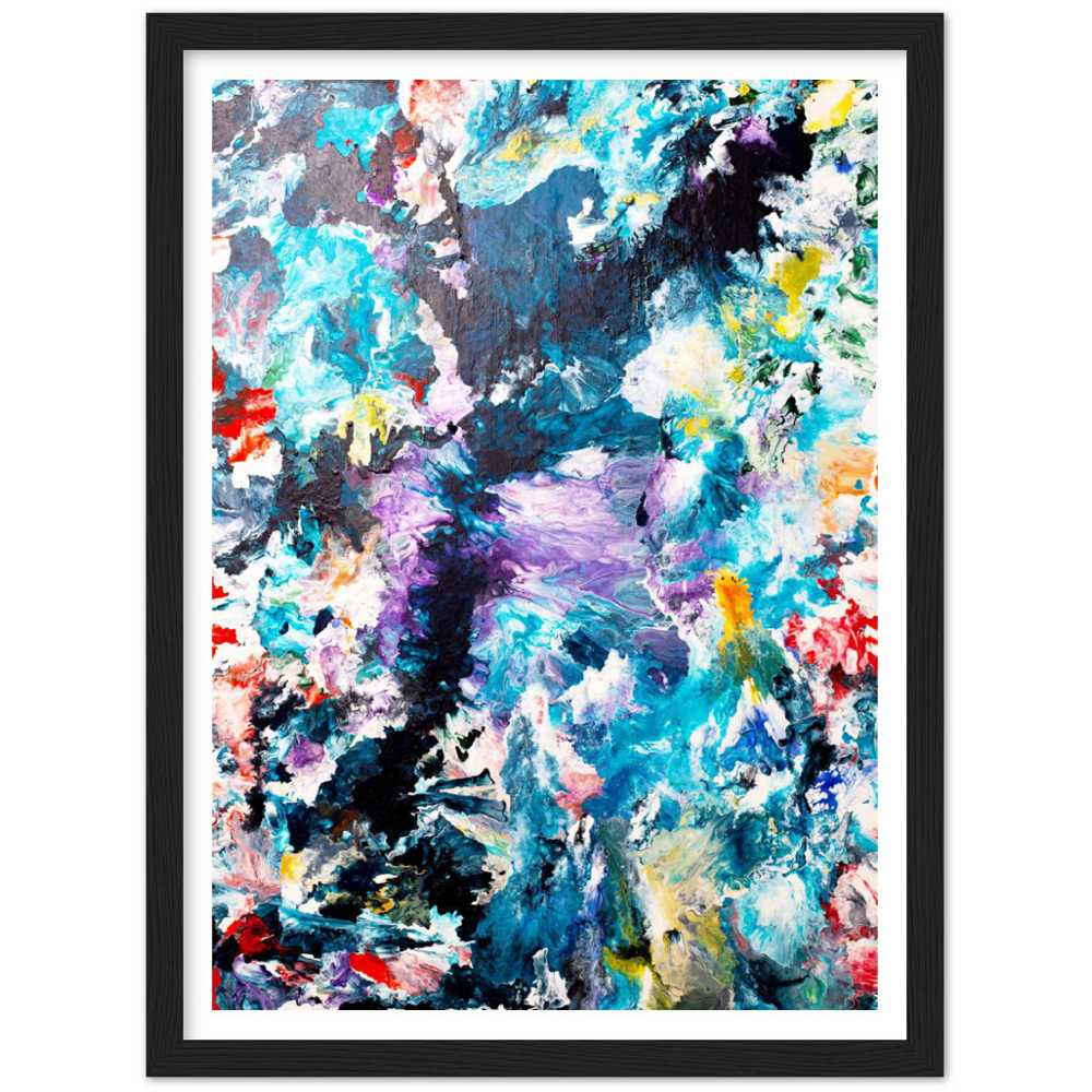 Black River Print Art on Premium Matt Paper with Wooden Frame