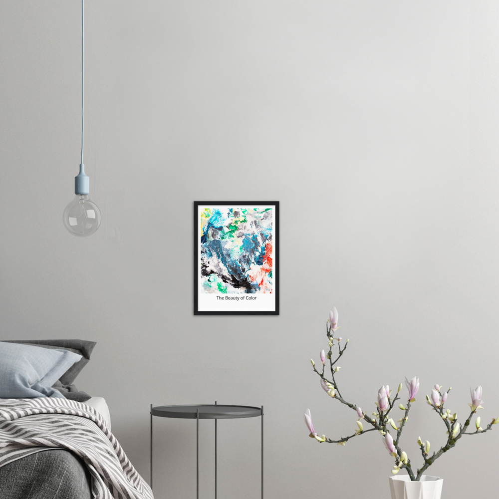 Black River "Beauty of Color" Print Art on Premium Matt Paper with Wooden Frame