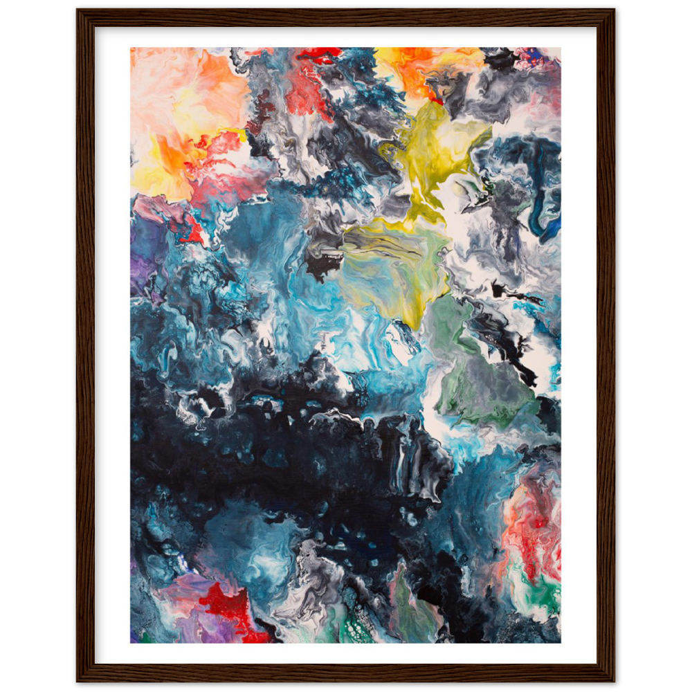 Flow Sheet Print Art on Premium Matt Paper with Wooden Frame