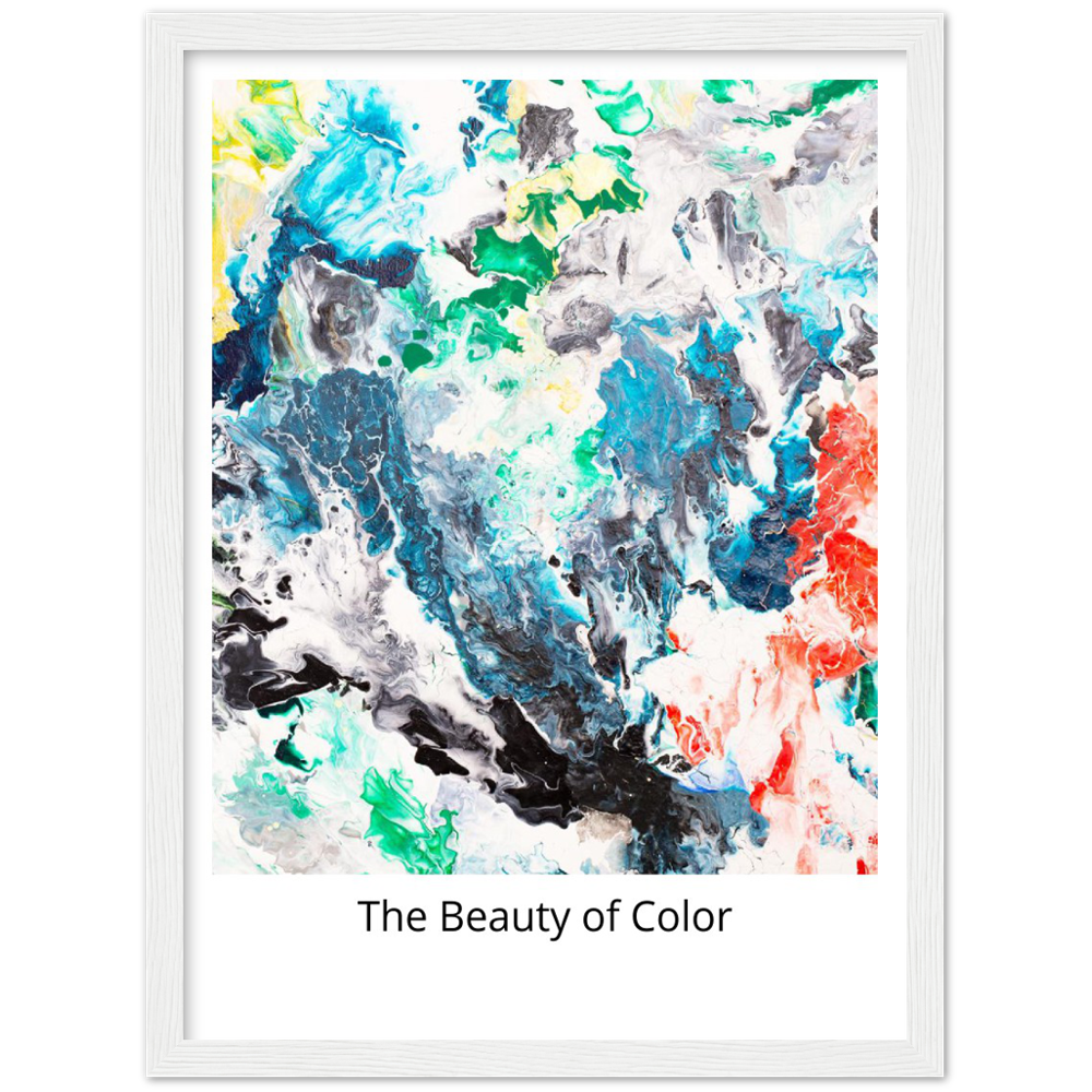 Black River "Beauty of Color" Print Art on Premium Matt Paper with Wooden Frame