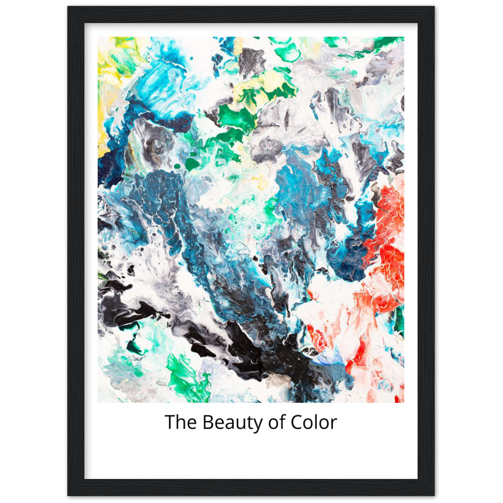 Black River "Beauty of Color" Print Art on Premium Matt Paper with Wooden Frame