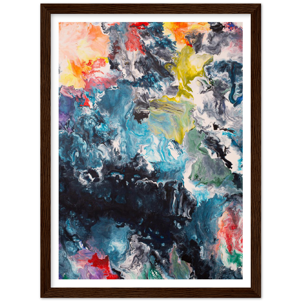 Flow Sheet Print Art on Premium Matt Paper with Wooden Frame