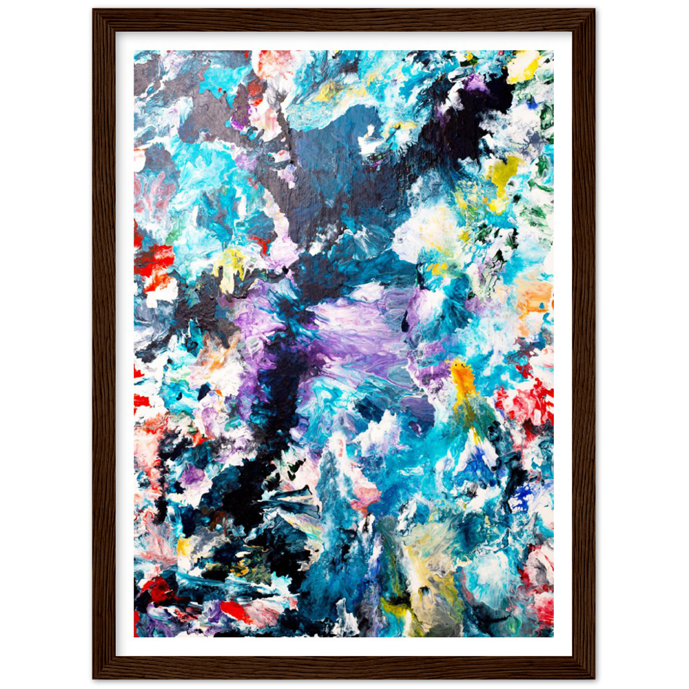 Black River Print Art on Premium Matt Paper with Wooden Frame