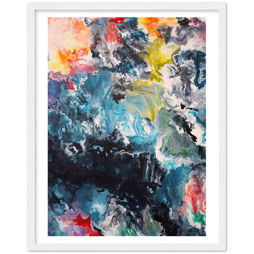 Flow Sheet Print Art on Premium Matt Paper with Wooden Frame