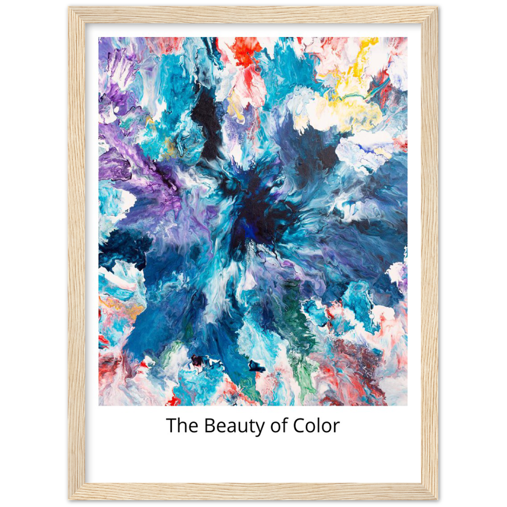 Maelstrom "Beauty of Color" Print Art on a Premium Matt Paper with Wooden Frame