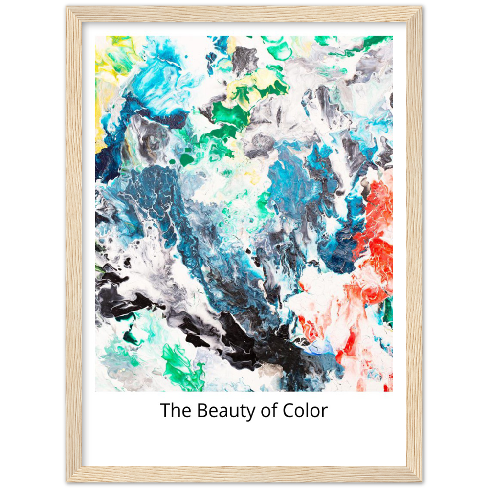 Black River "Beauty of Color" Print Art on Premium Matt Paper with Wooden Frame
