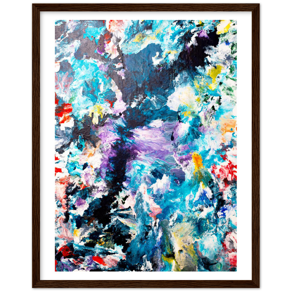 Black River Print Art on Premium Matt Paper with Wooden Frame
