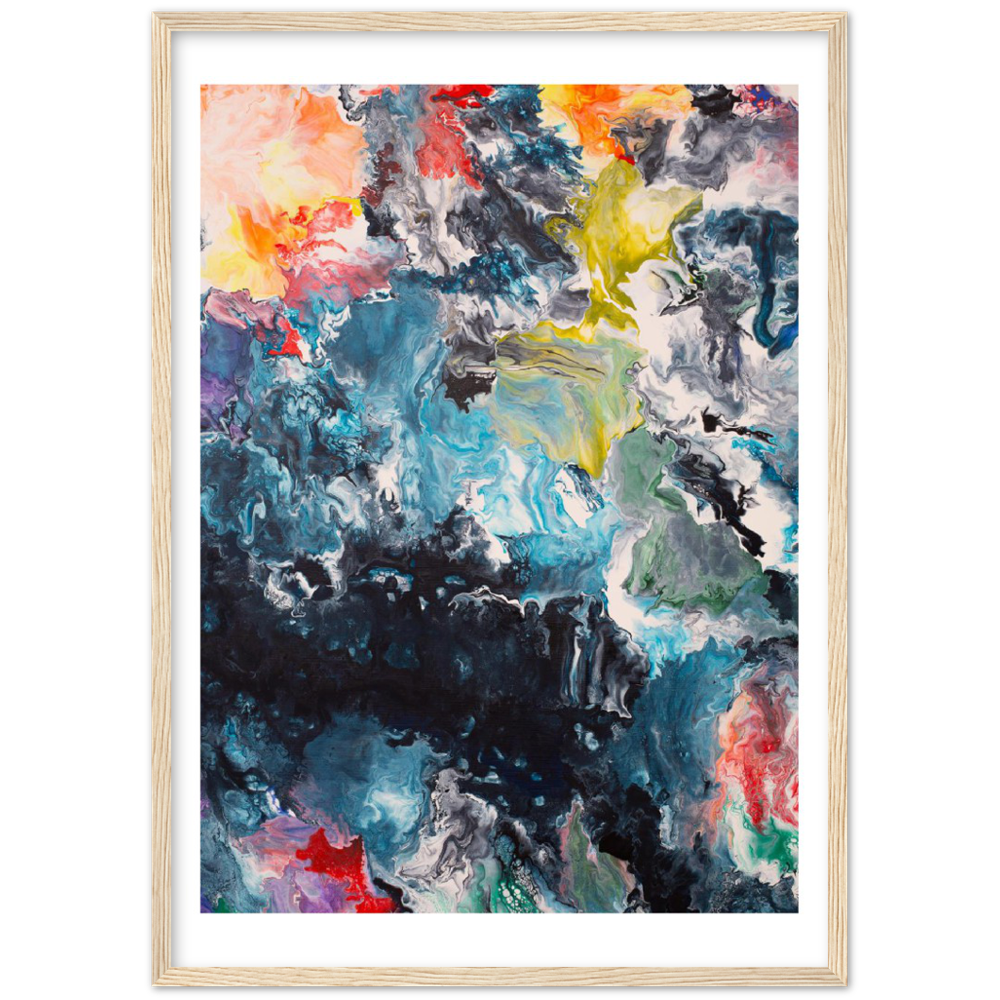 Flow Sheet Print Art on Premium Matt Paper with Wooden Frame
