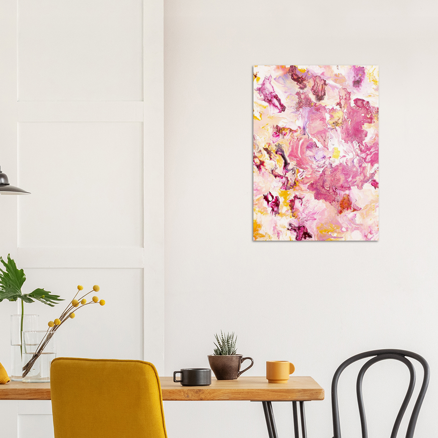 Pink Rose Print Art on Premium Matt Paper (without picture frame)