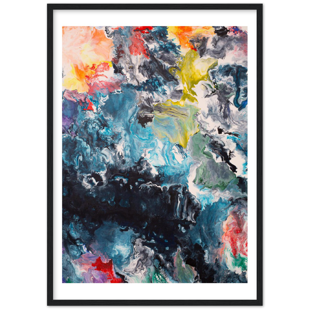 Flow Sheet Print Art on Premium Matt Paper with Wooden Frame