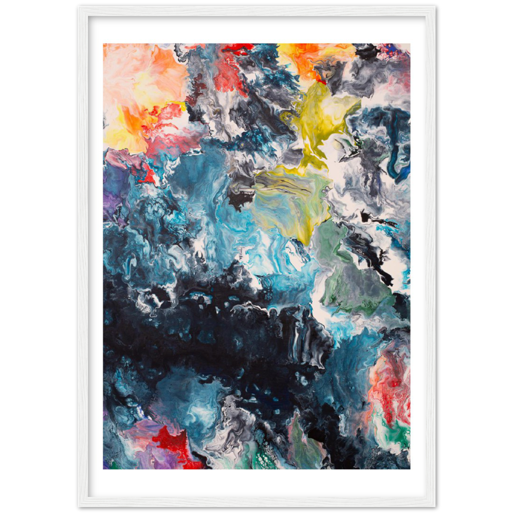 Flow Sheet Print Art on Premium Matt Paper with Wooden Frame