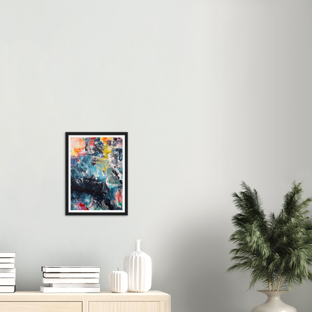 Flow Sheet Print Art on Premium Matt Paper with Wooden Frame