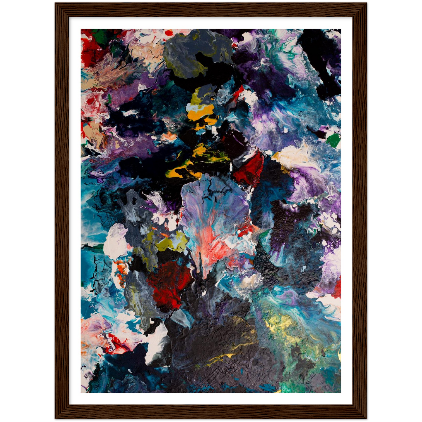 Flowerfield Art Print on Premium Matt Paper with Wooden Frame
