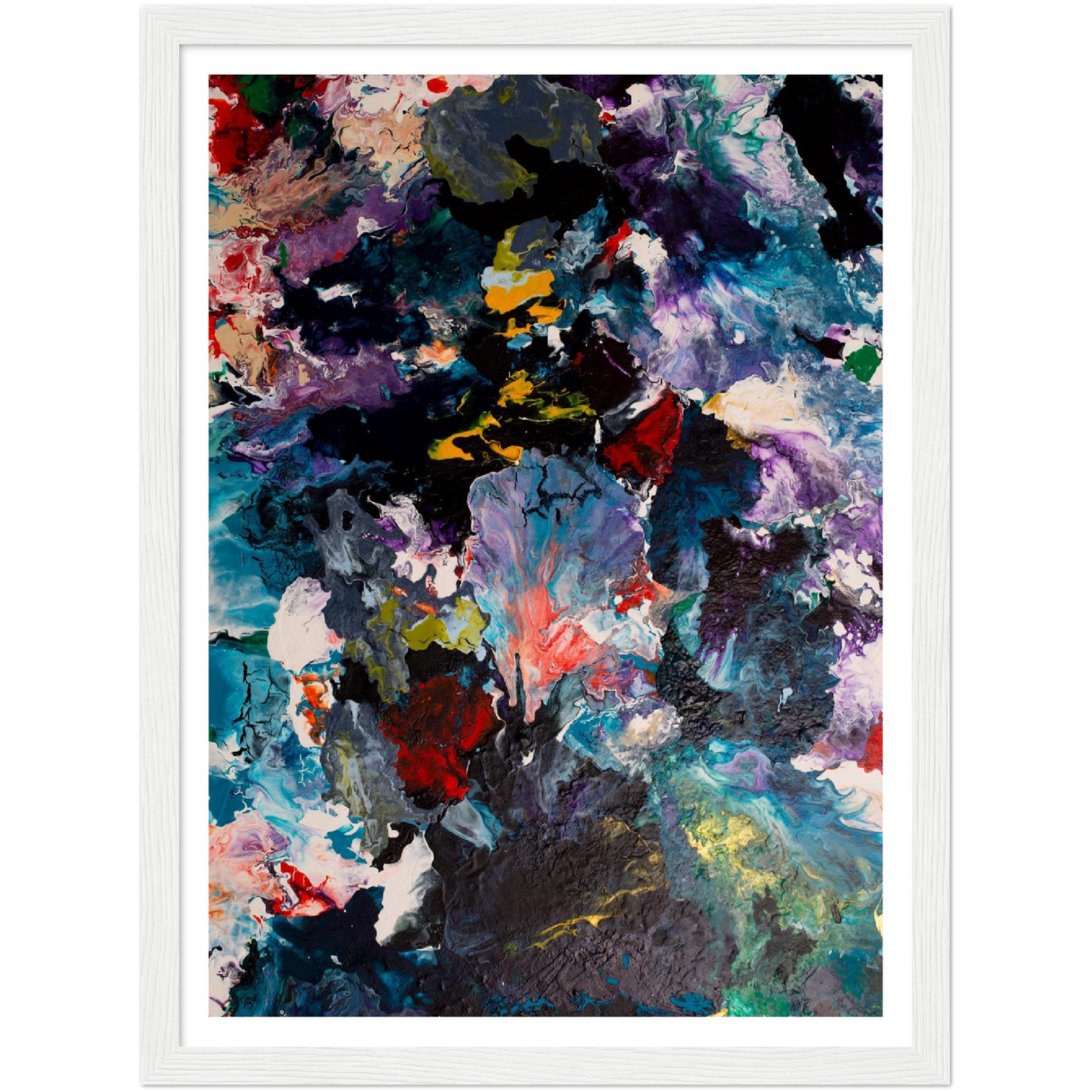 Flowerfield Art Print on Premium Matt Paper with Wooden Frame
