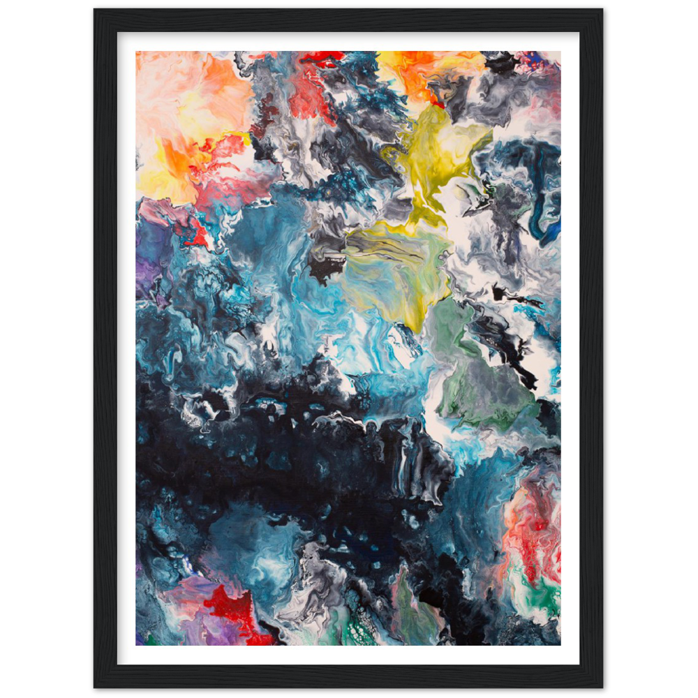 Flow Sheet Print Art on Premium Matt Paper with Wooden Frame