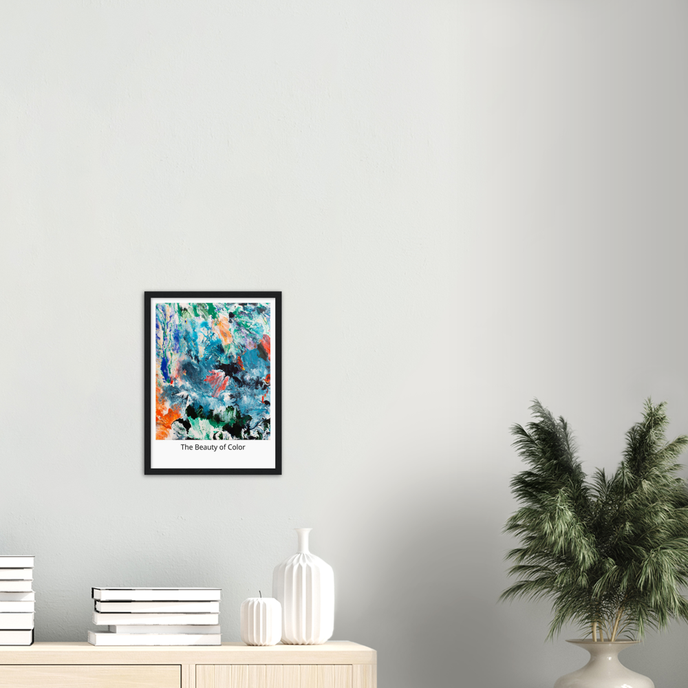 Foggy Day "Beauty of Color" Print Art on Premium Matt Paper with Wooden Frame