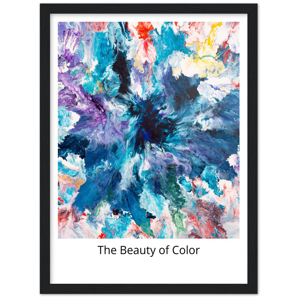 Maelstrom "Beauty of Color" Print Art on a Premium Matt Paper with Wooden Frame