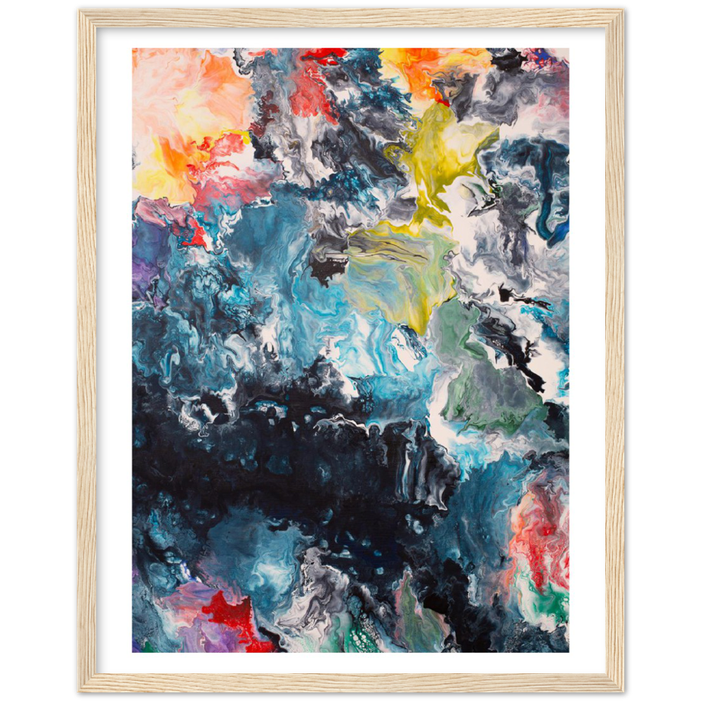 Flow Sheet Print Art on Premium Matt Paper with Wooden Frame