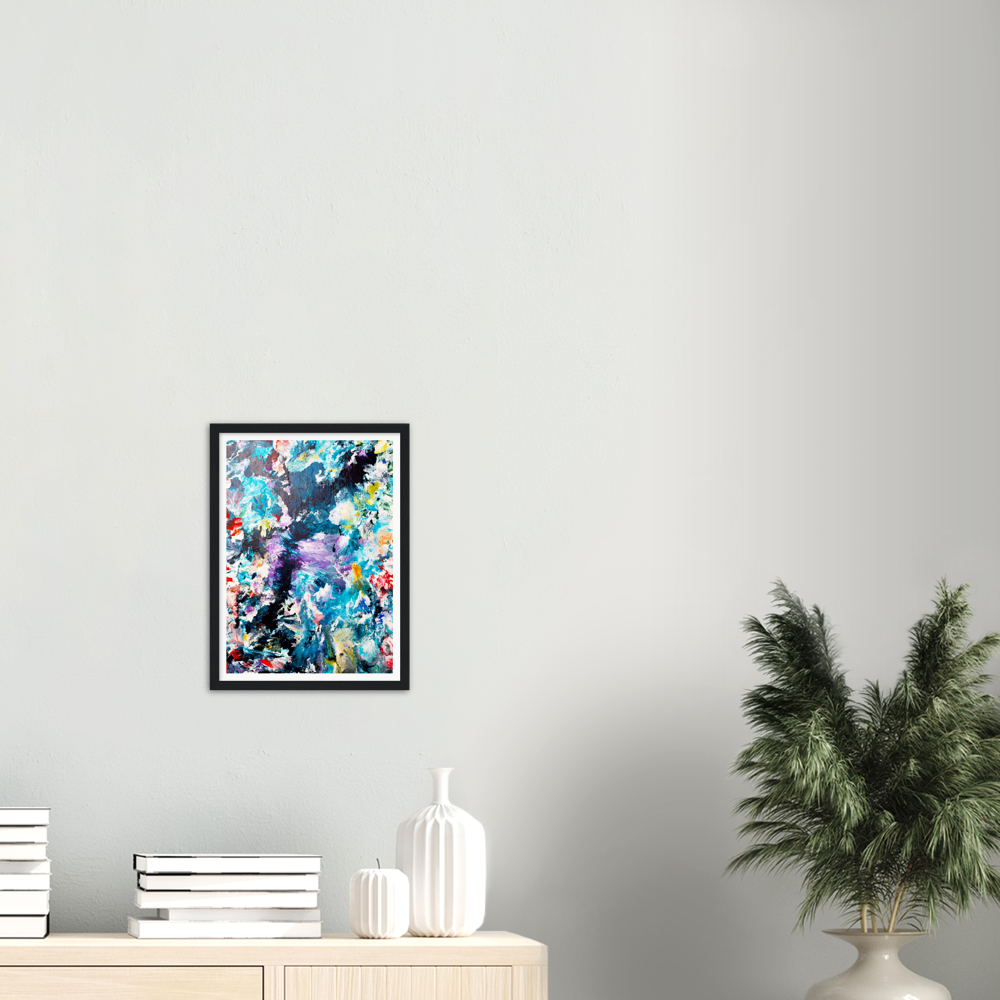 Black River Print Art on Premium Matt Paper with Wooden Frame