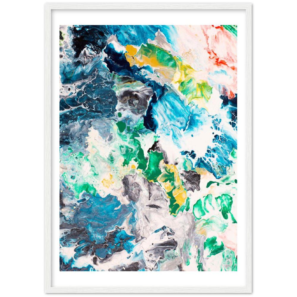 The Green Yard Art Print op premium mat papier met houten frame