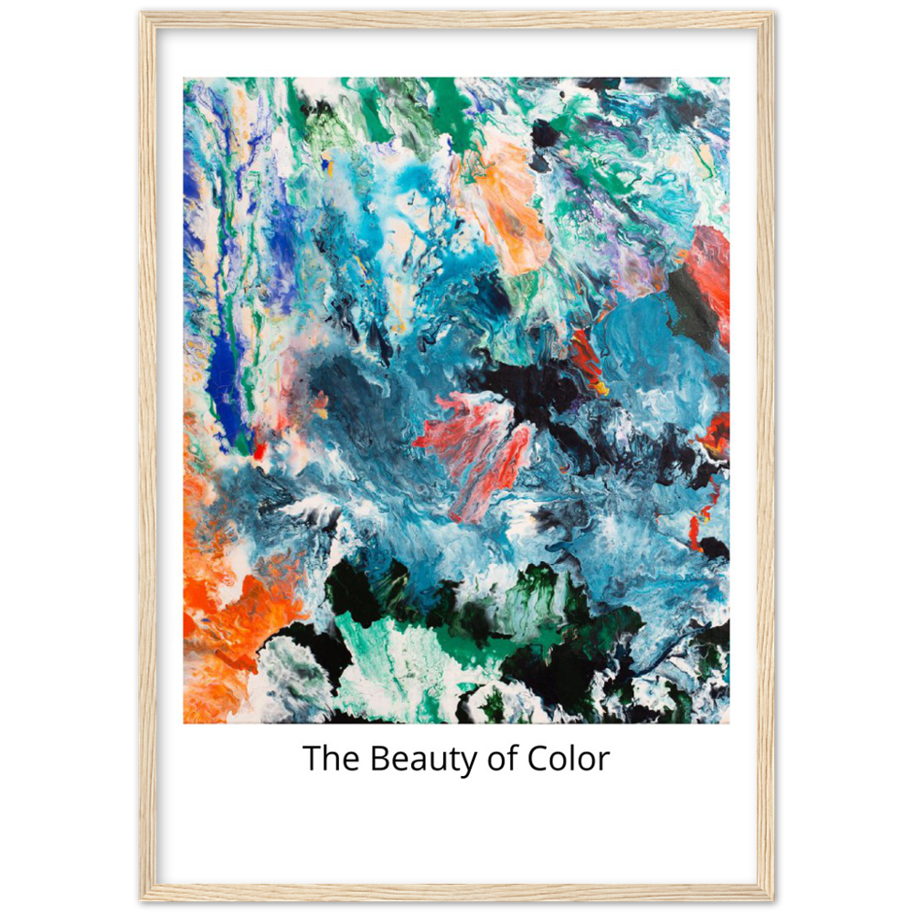 Foggy Day "Beauty of Color" Print Art on Premium Matt Paper with Wooden Frame