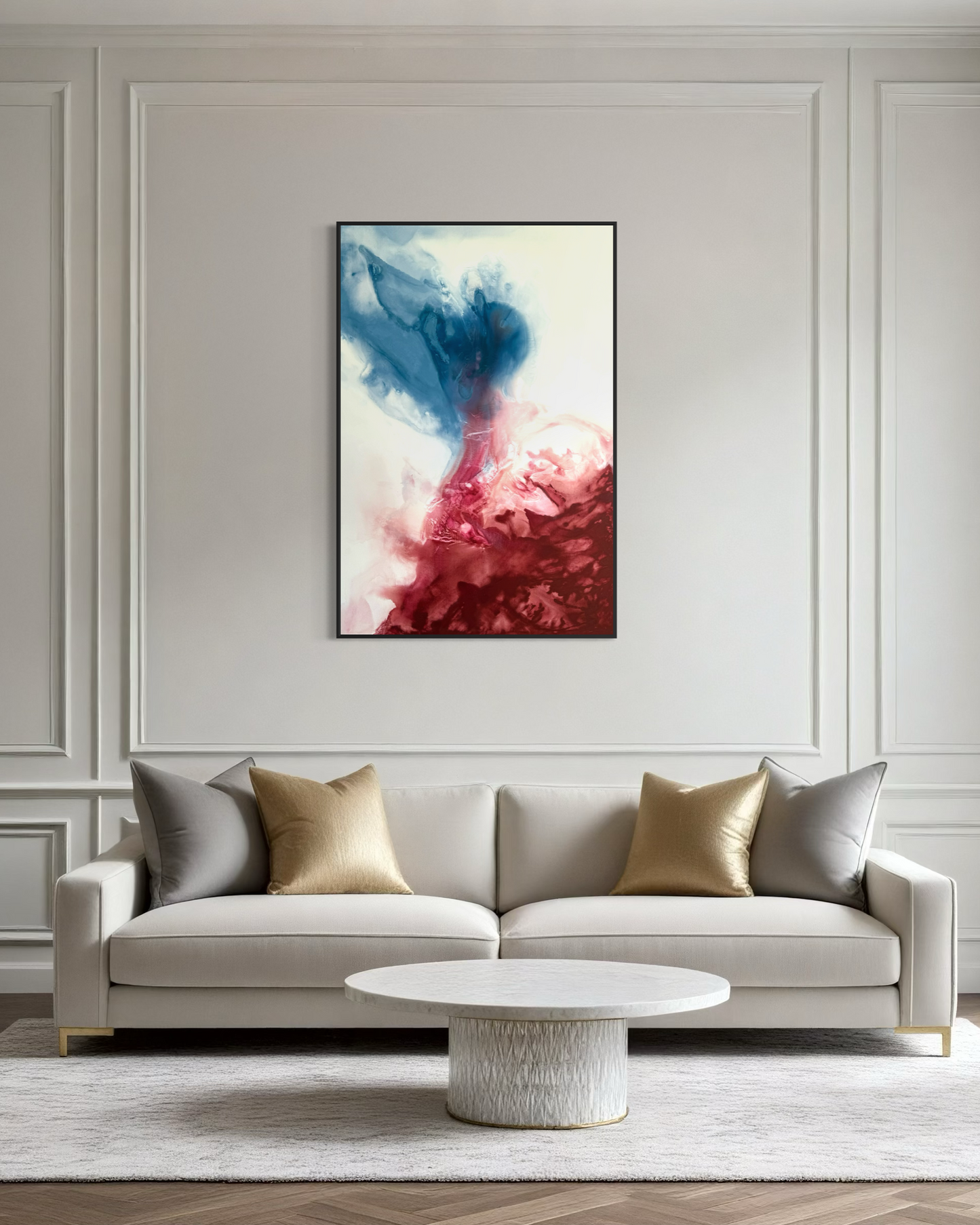 Deep Encounter – Modernes abstraktes Acrylgemälde als Wandbild im Wohnzimmer