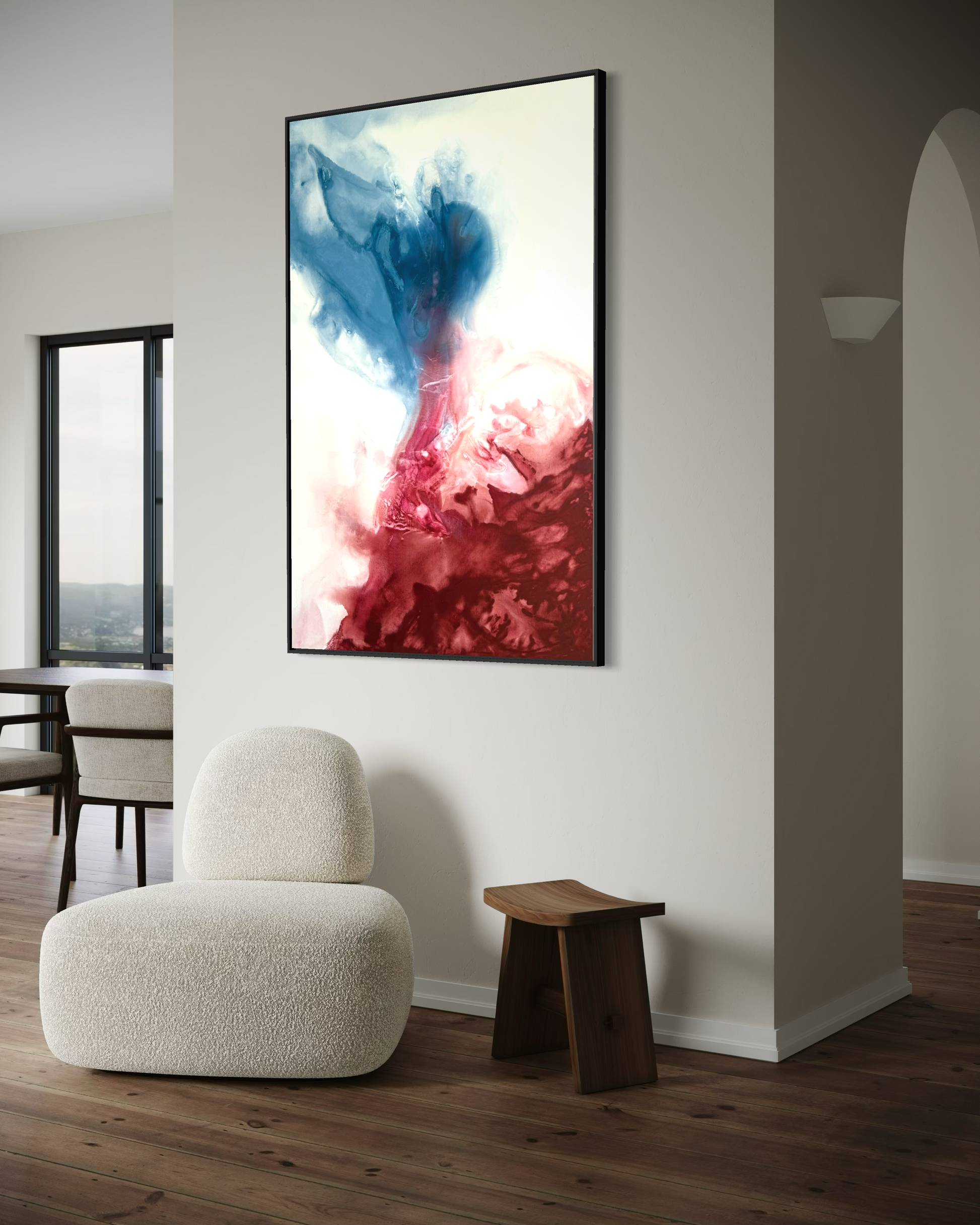 Deep Encounter – Abstraktes Acrylgemälde im Wohnraum, Wandkunst von Merima Besic-Krüger