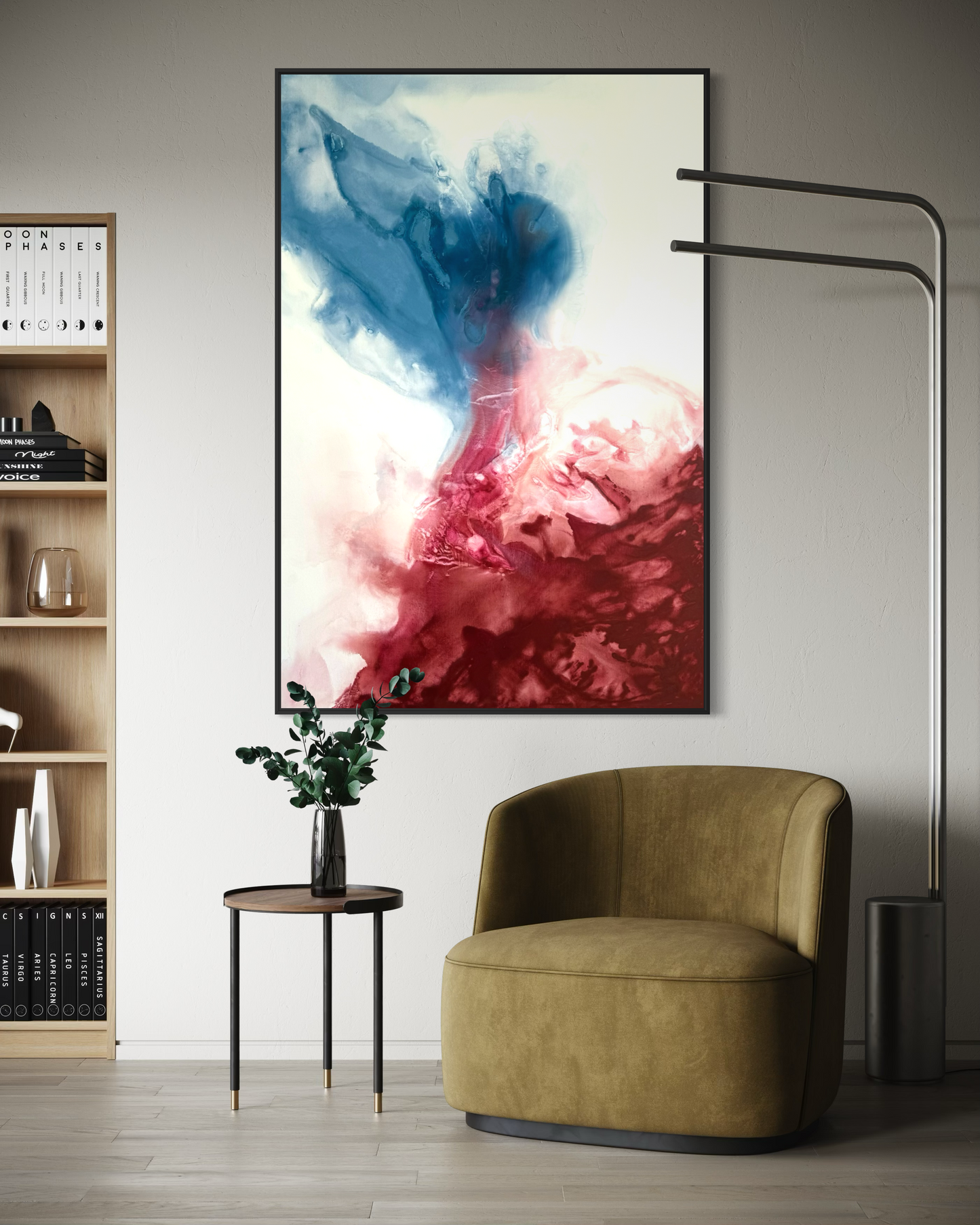 Deep Encounter – Handgemaltes abstraktes Bild im modernen Interieur