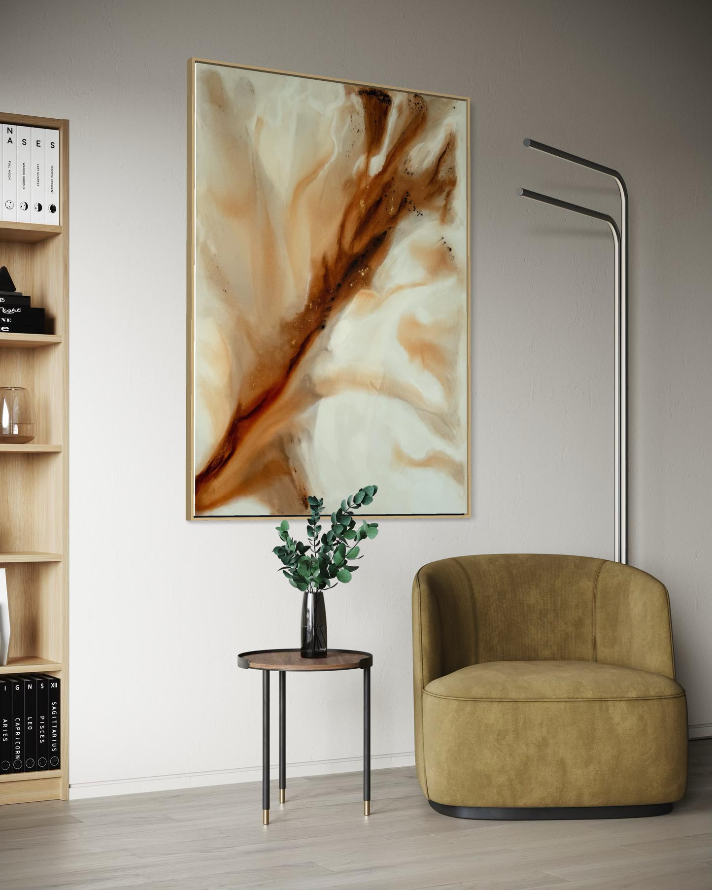 Slow Life – Warme erdige Töne abstraktes Leinwandbild, handgemalt von Merima Besic-Krüger