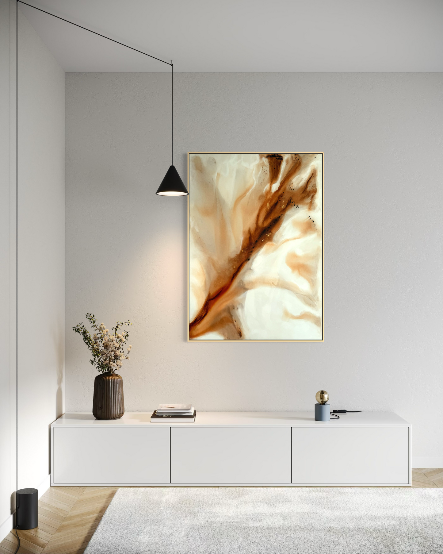 Slow Life – Nahaufnahme Acrylgemälde 140x100 cm, abstrakte Kunst mit Tiefe und Wärme