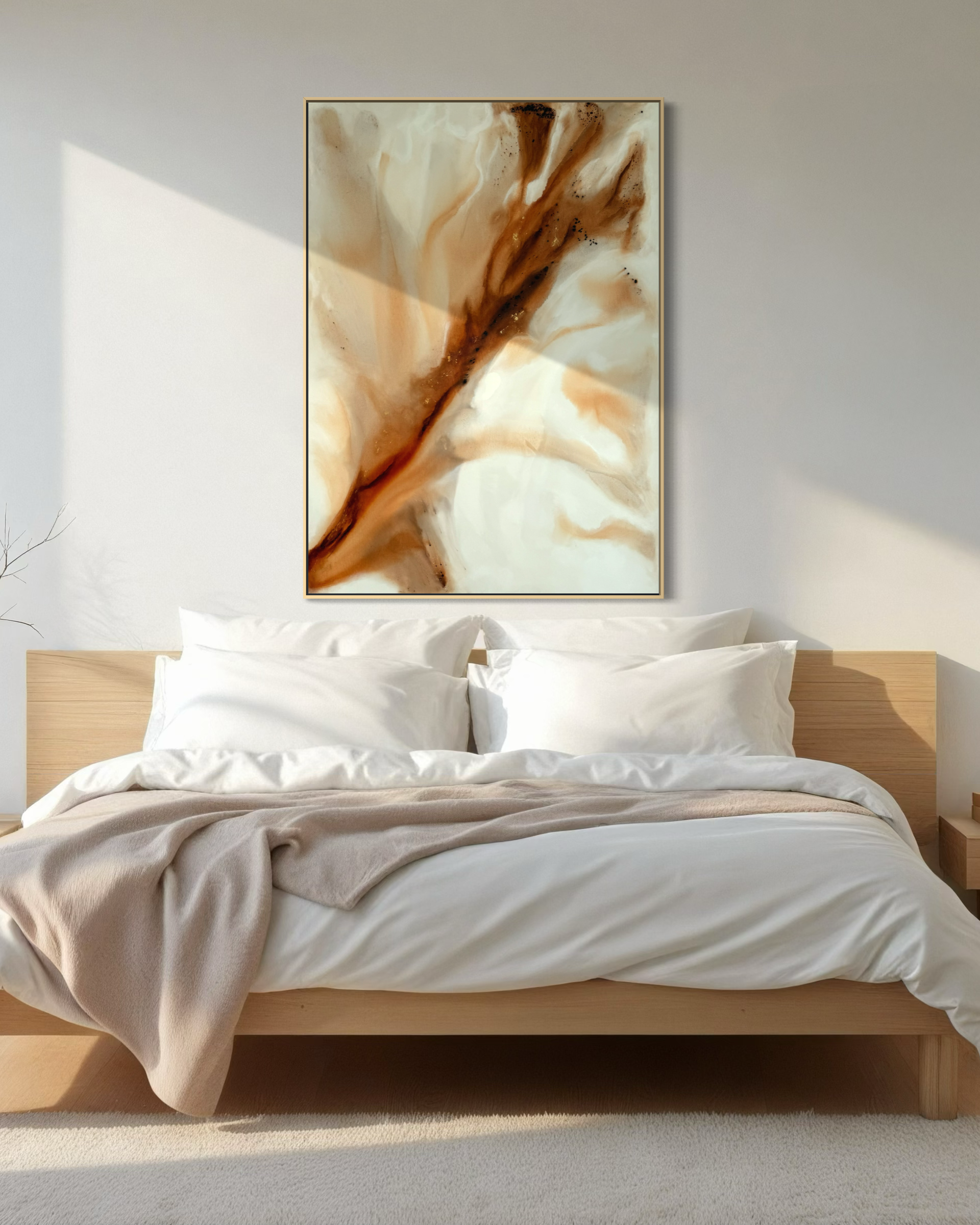 Slow Life – Original Acrylgemälde erdige Töne im Esszimmer, abstrakte Kunst kaufen