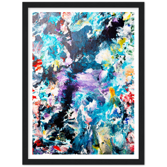 Black River Print Art on Premium Matt Paper with Wooden Frame