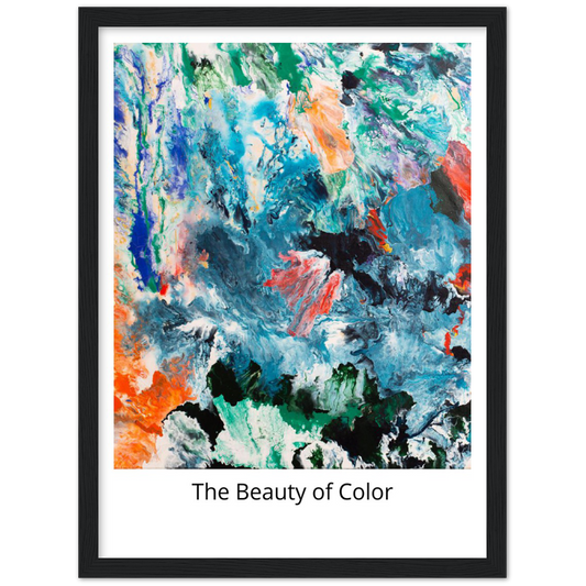 Foggy Day "Beauty of Color" Print Art on Premium Matt Paper with Wooden Frame