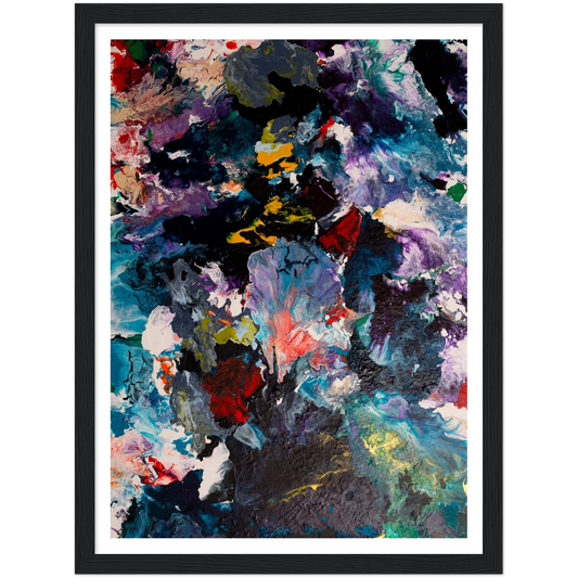 Flowerfield Art Print on Premium Matt Paper with Wooden Frame