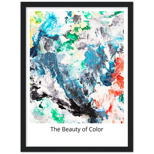 Black River "Beauty of Color" Print Art on Premium Matt Paper with Wooden Frame