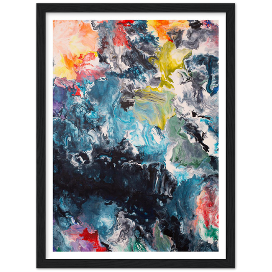 Flow Sheet Print Art on Premium Matt Paper with Wooden Frame